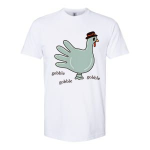 Cute Hand Turkey Pilgrim Gobble Thanksgiving Day Costume Gift Softstyle CVC T-Shirt