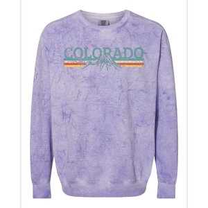 Colorado Hiking Travel Retro Colorblast Crewneck Sweatshirt