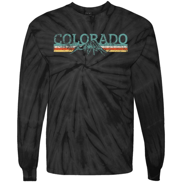 Colorado Hiking Travel Retro Tie-Dye Long Sleeve Shirt