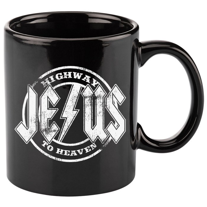 Christian Highway To Heaven Rock N Roll Jesus 11oz C Handle Ceramic Mug