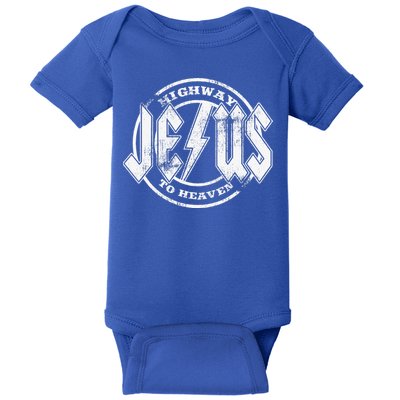 Christian Highway To Heaven Rock N Roll Jesus Baby Bodysuit