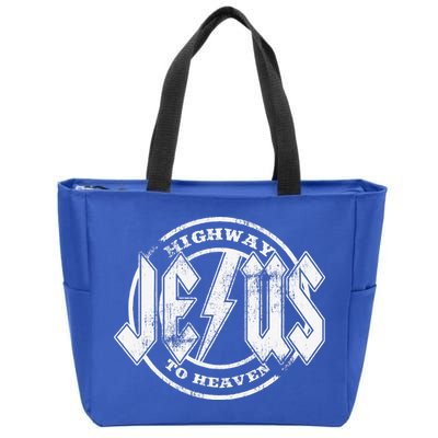 Christian Highway To Heaven Rock N Roll Jesus Zip Tote Bag