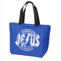 Christian Highway To Heaven Rock N Roll Jesus Zip Tote Bag