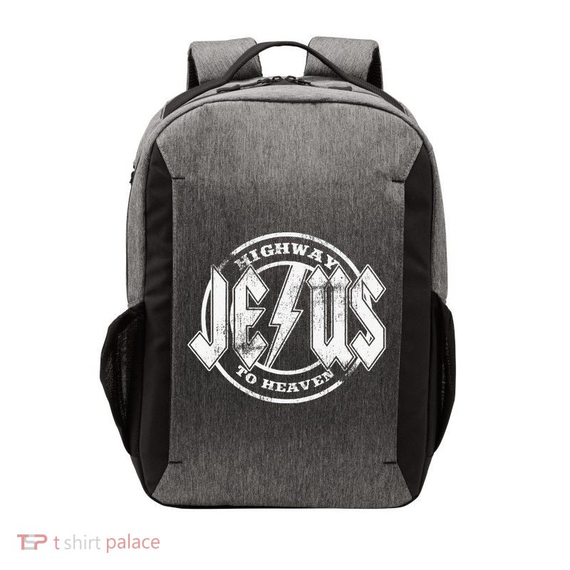 Christian Highway To Heaven Rock N Roll Jesus Vector Backpack