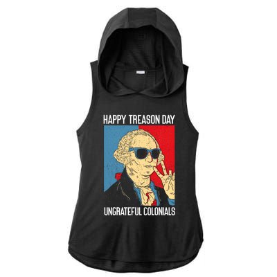 Colonial Happy Treason Day Independence Day Fun 4th Of July Ladies PosiCharge Tri-Blend Wicking Draft Hoodie Tank