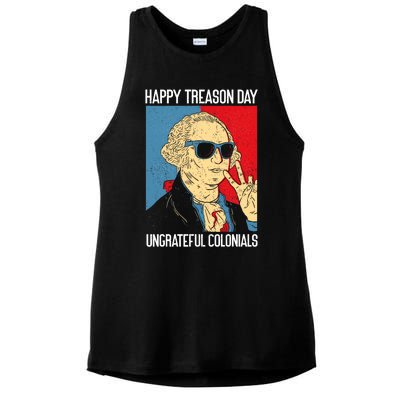 Colonial Happy Treason Day Independence Day Fun 4th Of July Ladies PosiCharge Tri-Blend Wicking Tank