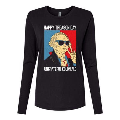 Colonial Happy Treason Day Independence Day Fun 4th Of July Womens Cotton Relaxed Long Sleeve T-Shirt