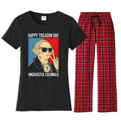 Colonial Happy Treason Day Independence Day Fun 4th Of July Women's Flannel Pajama Set