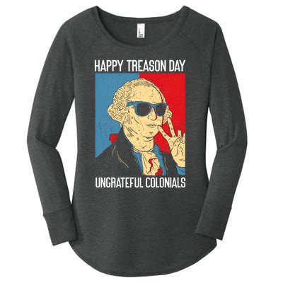 Colonial Happy Treason Day Independence Day Fun 4th Of July Women's Perfect Tri Tunic Long Sleeve Shirt