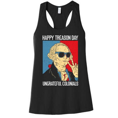 Colonial Happy Treason Day Independence Day Fun 4th Of July Women's Racerback Tank