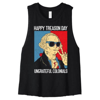 Colonial Happy Treason Day Independence Day Fun 4th Of July Women's Racerback Cropped Tank