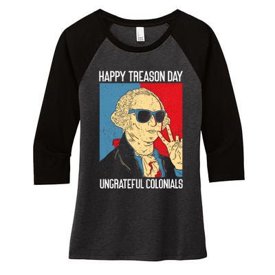 Colonial Happy Treason Day Independence Day Fun 4th Of July Women's Tri-Blend 3/4-Sleeve Raglan Shirt