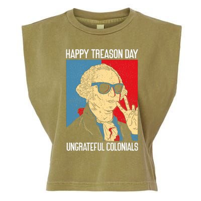 Colonial Happy Treason Day Independence Day Fun 4th Of July Garment-Dyed Women's Muscle Tee