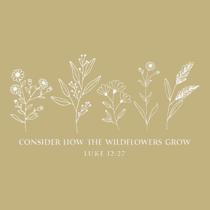 Consider How The Wildflowers Grow Bible Verse Jesus Faith Cooling Performance Crew T-Shirt