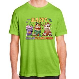 Coffee Halloween Thanksgiving Christmas Happy Hallothanksmas Cute Gift Adult ChromaSoft Performance T-Shirt