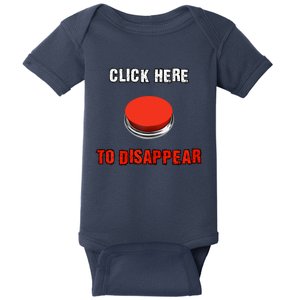 Click Here To Disappear Funny Saying Sarcastic Baby Bodysuit