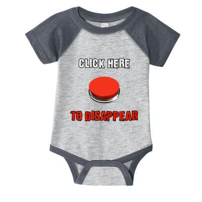 Click Here To Disappear Funny Saying Sarcastic Infant Baby Jersey Bodysuit