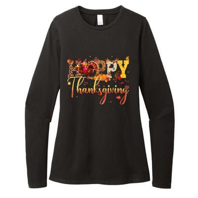 Cute Happy Thanksgiving Turkey Day Fall Autumn Family Dinner Womens CVC Long Sleeve Shirt