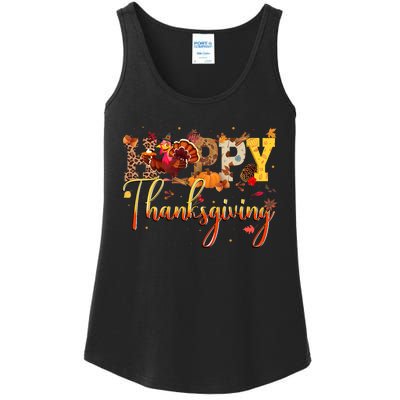 Cute Happy Thanksgiving Turkey Day Fall Autumn Family Dinner Ladies Essential Tank