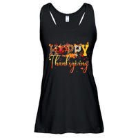 Cute Happy Thanksgiving Turkey Day Fall Autumn Family Dinner Ladies Essential Flowy Tank