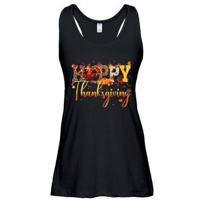 Cute Happy Thanksgiving Turkey Day Fall Autumn Family Dinner Ladies Essential Flowy Tank