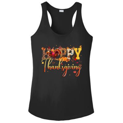 Cute Happy Thanksgiving Turkey Day Fall Autumn Family Dinner Ladies PosiCharge Competitor Racerback Tank