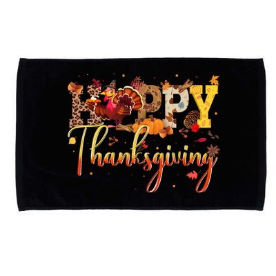 Cute Happy Thanksgiving Turkey Day Fall Autumn Family Dinner Microfiber Hand Towel