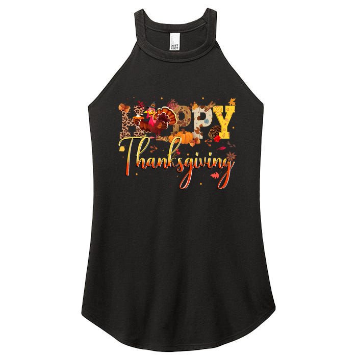 Cute Happy Thanksgiving Turkey Day Fall Autumn Family Dinner Women’s Perfect Tri Rocker Tank