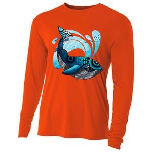 Cute Hawaiian Tribal Whale Activisgift Save The Whales Funny Gift Cooling Performance Long Sleeve Crew