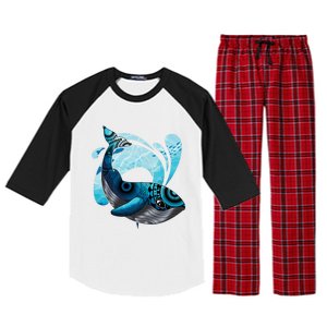 Cute Hawaiian Tribal Whale Activisgift Save The Whales Funny Gift Raglan Sleeve Pajama Set