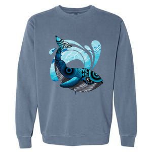 Cute Hawaiian Tribal Whale Activisgift Save The Whales Funny Gift Garment-Dyed Sweatshirt