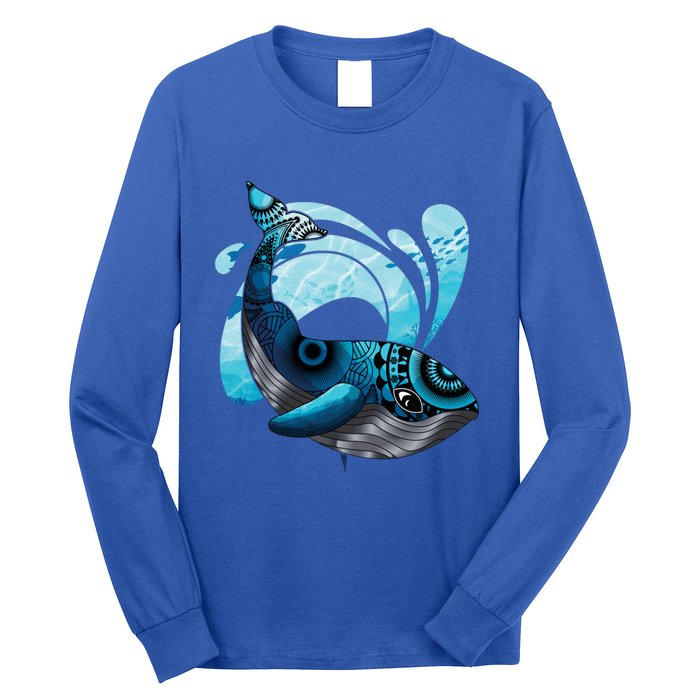 Cute Hawaiian Tribal Whale Activisgift Save The Whales Funny Gift Long Sleeve Shirt