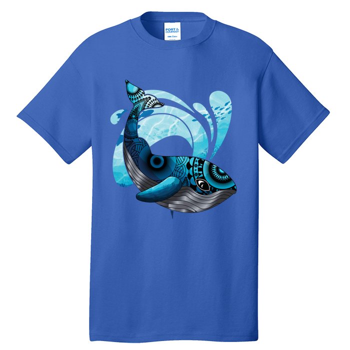 Cute Hawaiian Tribal Whale Activisgift Save The Whales Funny Gift Tall T-Shirt