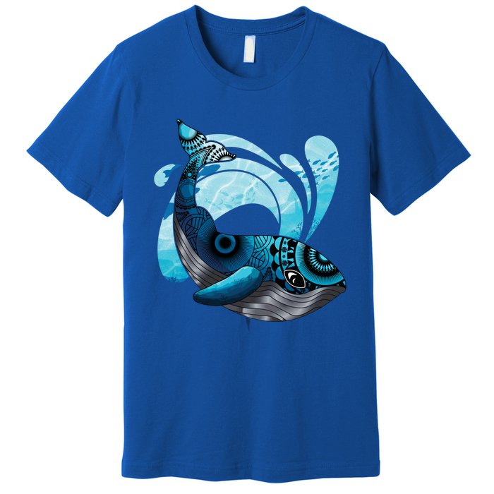 Cute Hawaiian Tribal Whale Activisgift Save The Whales Funny Gift Premium T-Shirt