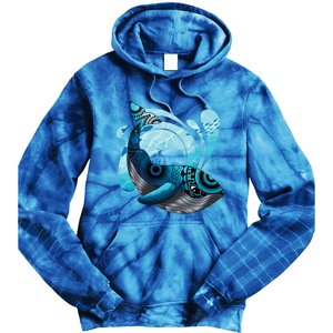 Cute Hawaiian Tribal Whale Activisgift Save The Whales Funny Gift Tie Dye Hoodie