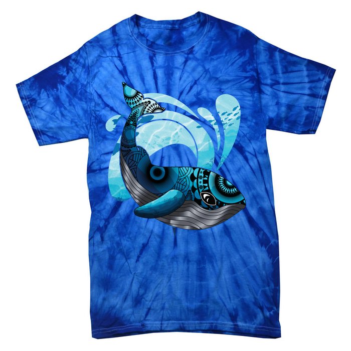 Cute Hawaiian Tribal Whale Activisgift Save The Whales Funny Gift Tie-Dye T-Shirt