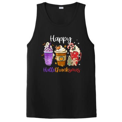 Coffee Halloween Thanksgiving Christmas Happy Hallothanksmas Gift PosiCharge Competitor Tank