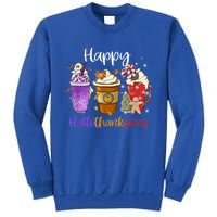 Coffee Halloween Thanksgiving Christmas Happy Hallothanksmas Gift Sweatshirt