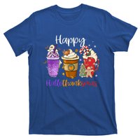 Coffee Halloween Thanksgiving Christmas Happy Hallothanksmas Gift T-Shirt