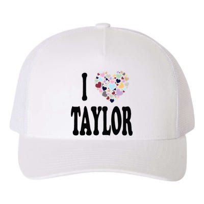 Colorful Heart Taylor First Name Girl I Love Taylor Yupoong Adult 5-Panel Trucker Hat