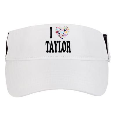 Colorful Heart Taylor First Name Girl I Love Taylor Adult Drive Performance Visor