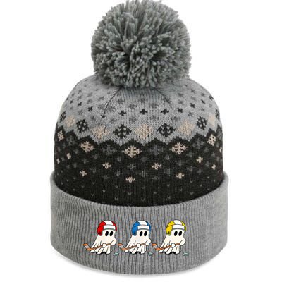 Cute Halloween Trick Or Treat Hockey Cute Ghost Funny Ice Hockey Gift The Baniff Cuffed Pom Beanie