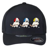 Cute Halloween Trick Or Treat Hockey Cute Ghost Funny Ice Hockey Gift Flexfit Unipanel Trucker Cap