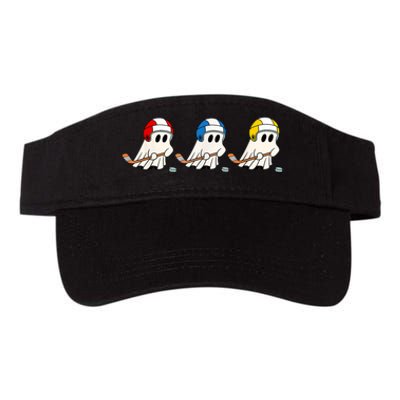 Cute Halloween Trick Or Treat Hockey Cute Ghost Funny Ice Hockey Gift Valucap Bio-Washed Visor