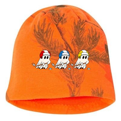 Cute Halloween Trick Or Treat Hockey Cute Ghost Funny Ice Hockey Gift Kati - Camo Knit Beanie