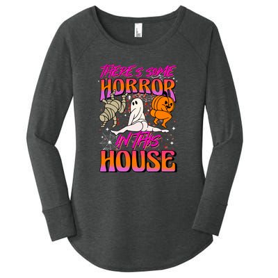 Cute Halloween Theres Some Horrors In This House Ghost Pumpkin Gift  Women's Perfect Tri Tunic Long Sleeve Shirt