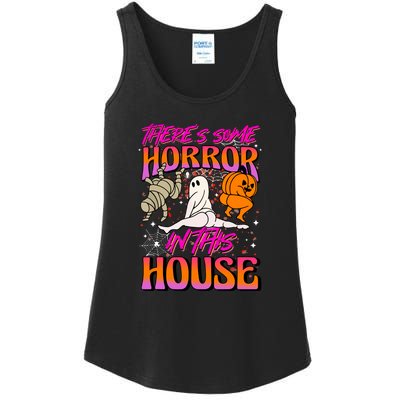 Cute Halloween Theres Some Horrors In This House Ghost Pumpkin Gift  Ladies Essential Tank