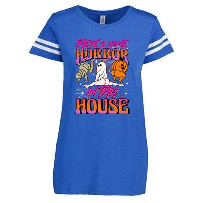 Cute Halloween Theres Some Horrors In This House Ghost Pumpkin Gift  Enza Ladies Jersey Football T-Shirt