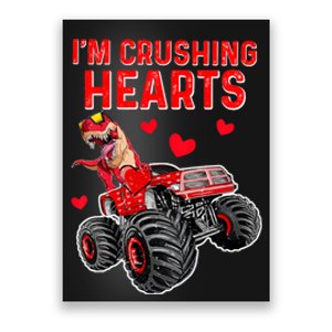 Crush Hearts T Rex Monster Truck Boy Valentines Day Poster