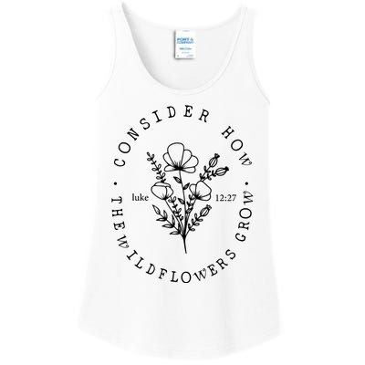 Consider How The Wildflowers Grow Ladies Essential Tank